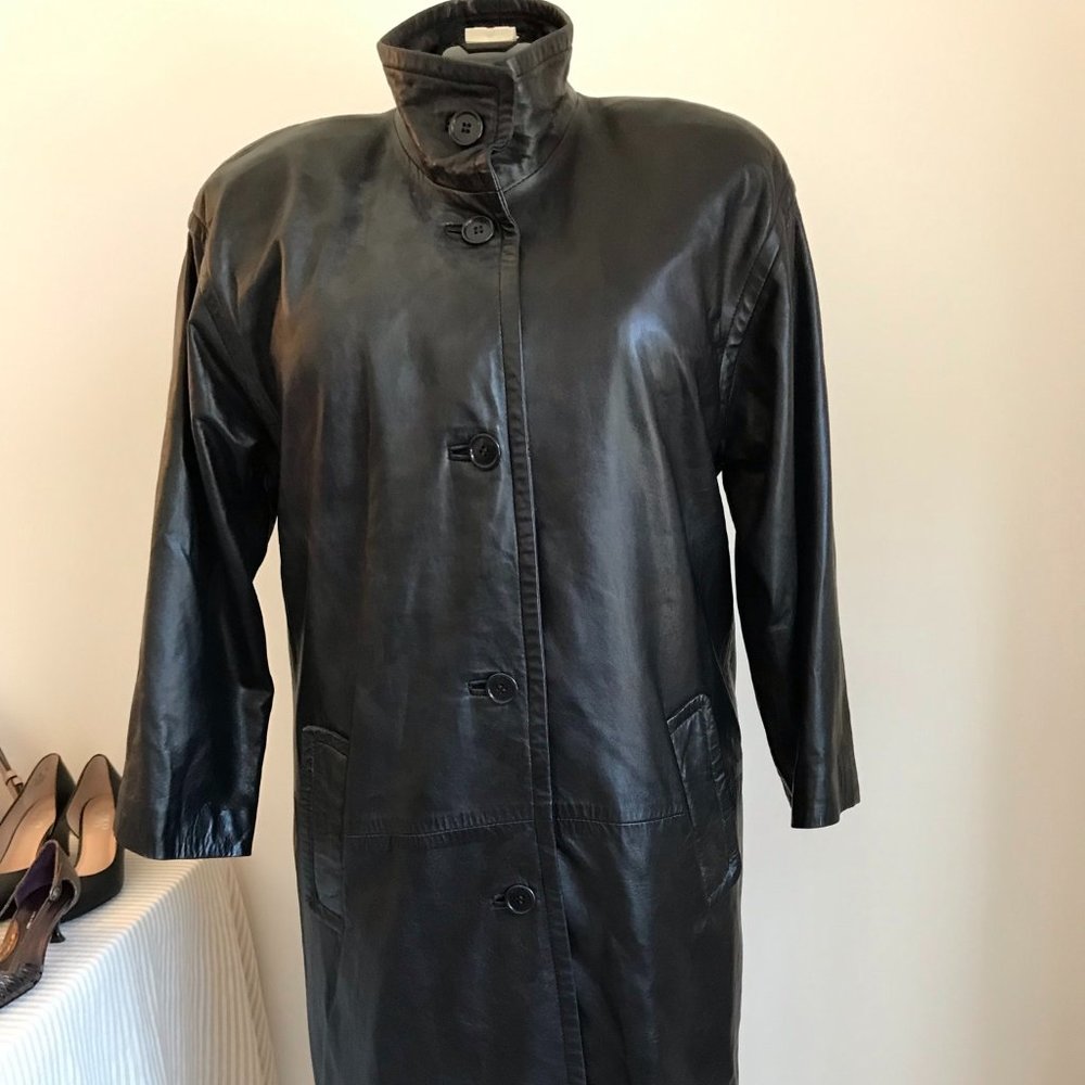 Leather Coat Black